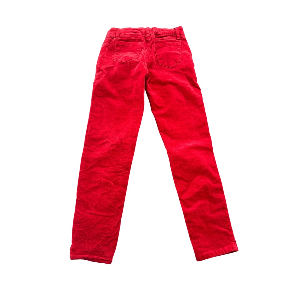 Bisby Girls Red Corduroy Straight Leg Pants Size 7 Solid Casual Holiday